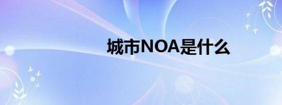 城市NOA是什么