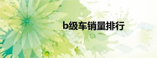 b级车销量排行