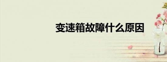变速箱故障什么原因