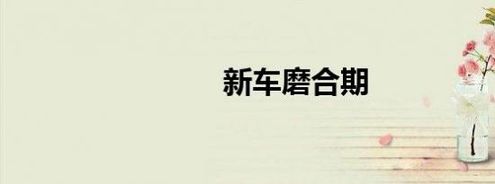 新车磨合期