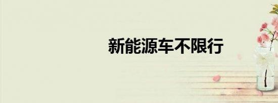 新能源车不限行
