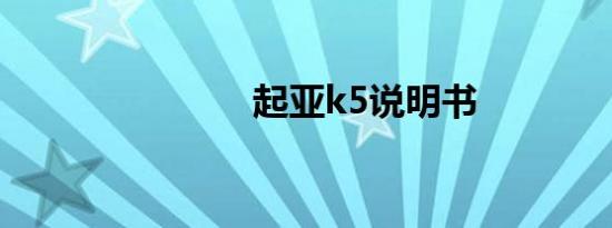 起亚k5说明书