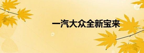 一汽大众全新宝来