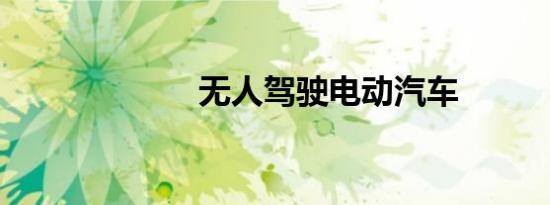 无人驾驶电动汽车