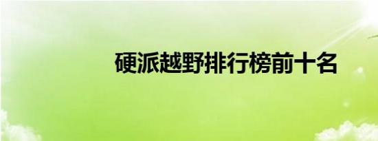 硬派越野排行榜前十名