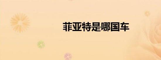 菲亚特是哪国车
