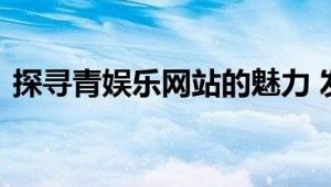 探寻青娱乐网站的魅力 发现数字娱乐新天地