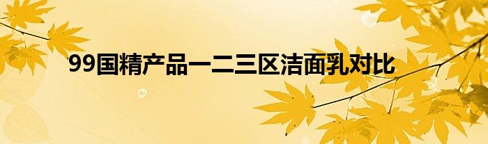 99国精产品一二三区洁面乳对比